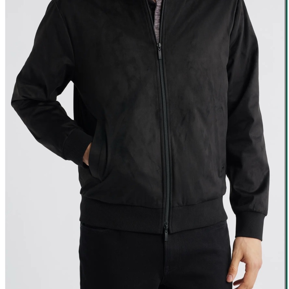 Men’s Faux Suede Black Bomber Jacket